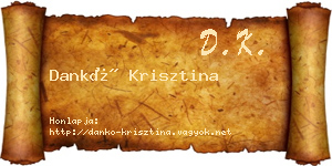 Dankó Krisztina névjegykártya