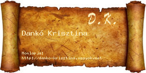 Dankó Krisztina névjegykártya
